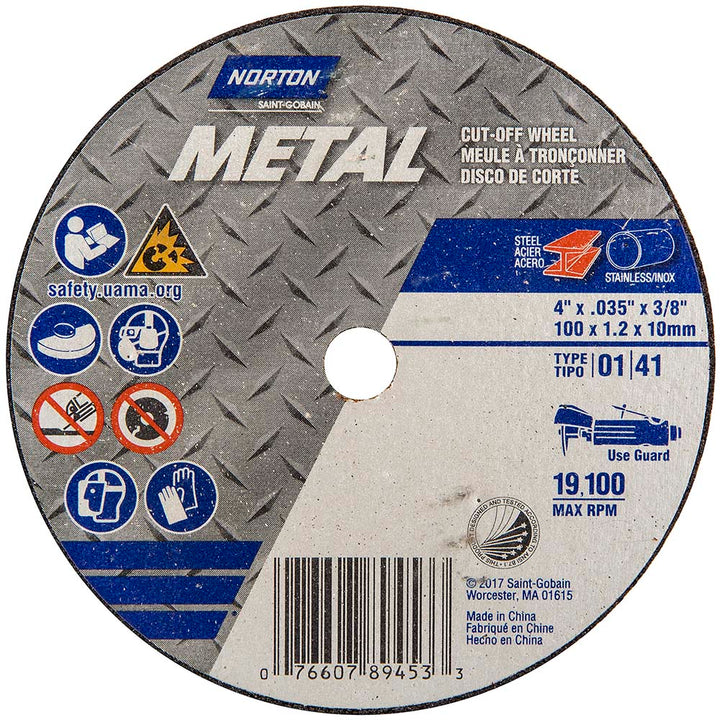 4" Aluminum Oxide Grinding & Cutoff Wheel - Norton 07660789453