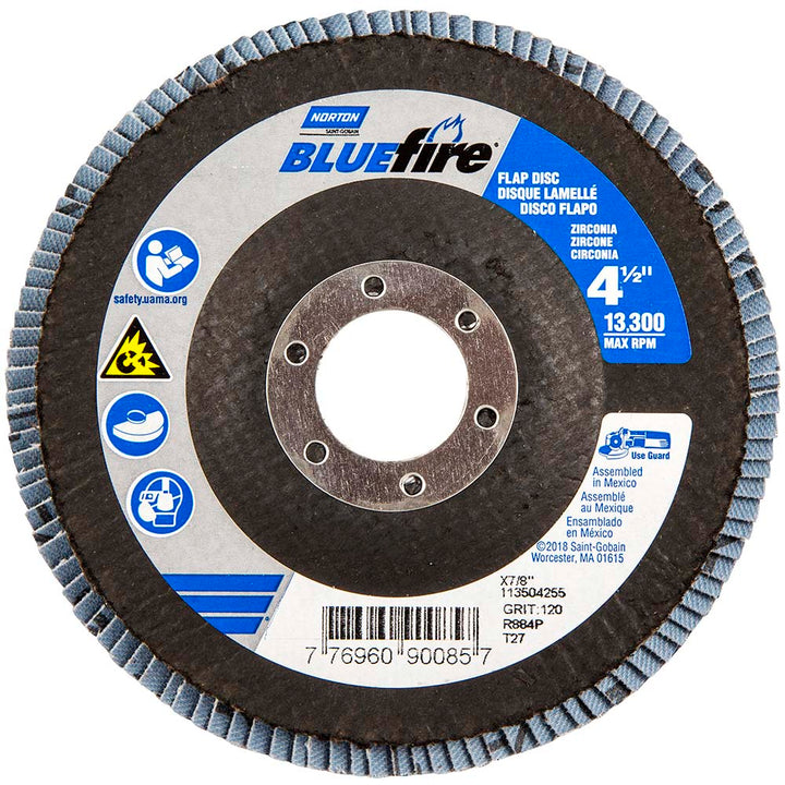 4-1/2" 120-Grit Zirconia Alumina Disc - Norton 77696090085