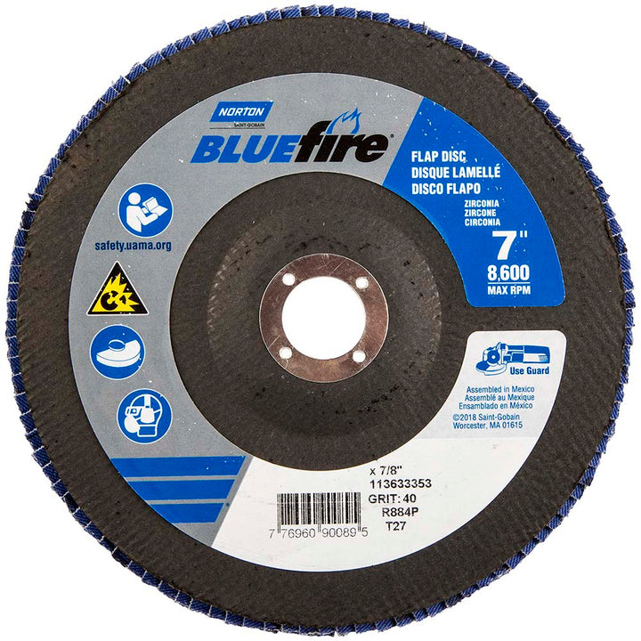 7" 40-Grit Zirconia Alumina Disc - Norton 77696090089
