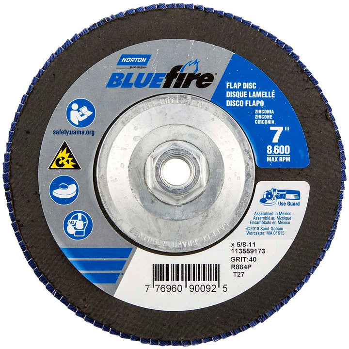 7" 40-Grit Zirconia Alumina Disc - Norton 77696090092
