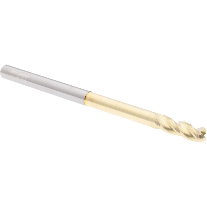 1/4" 3-Flute Solid Carbide Corner Radius End Mill, ZrN - Accupro 315429