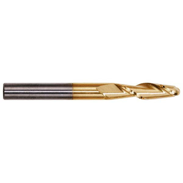 9/16" 2-Flute Solid Carbide Ball End Mill, TiN - Hertel E6249036