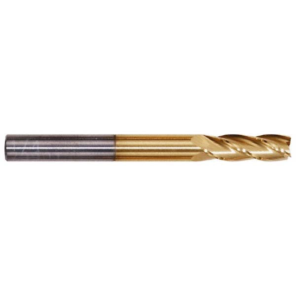 1/4" 4-Flute Solid Carbide Square End Mill, TiN - Hertel 750700