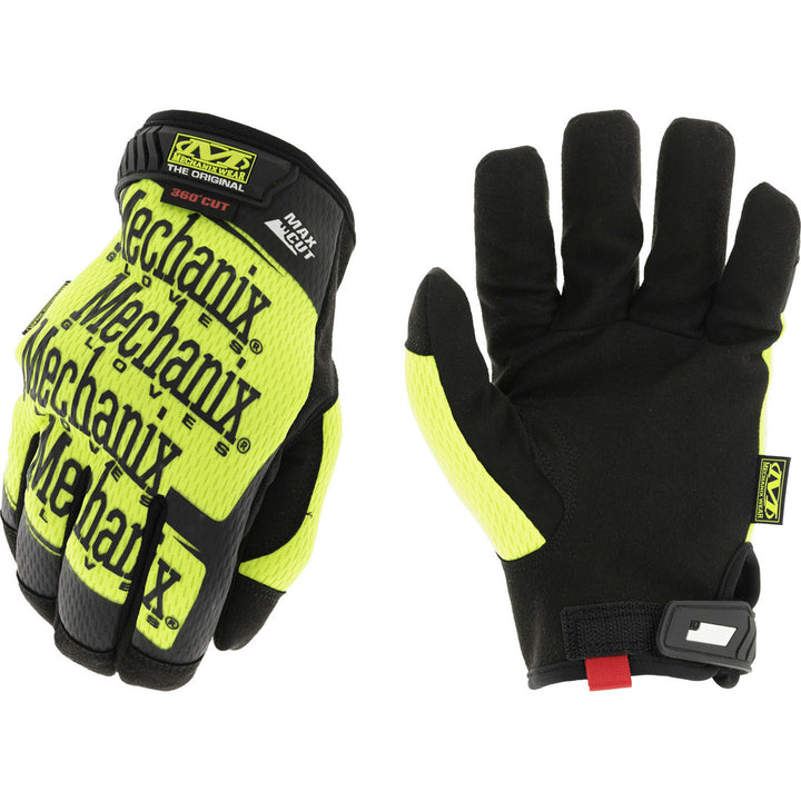 X-Large Black; High-Visibility Yellow Synthetic Leather Cut, Puncture & Abrasion-Resistant Gloves - Mechanix Wear MCMG-X91-011