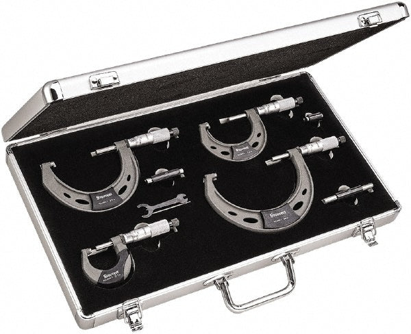 4.0000" 4-Piece Micrometer, 0.0005" accuracy - Starrett ST444.1BXRLZ