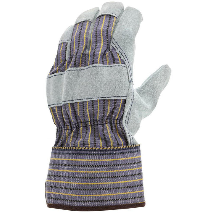 Large Gray; Blue; Brown Cowhide Leather General Purpose Gloves - MCR Safety 1400LH