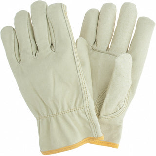 2X-Large Beige; Brown Pigskin Leather General Purpose Gloves - MCR Safety 3451XXL