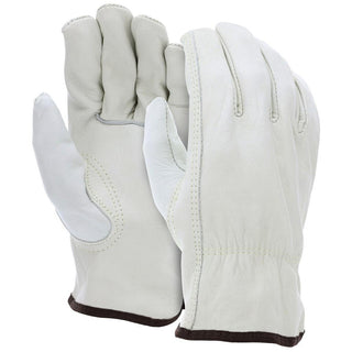 X-Large Beige; Brown Cowhide Leather General Purpose Gloves - MCR Safety 32113XL