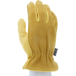 Medium Gold Deerskin Leather General Purpose Gloves - MCR Safety 3505M