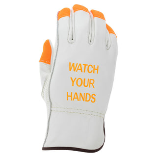 2X-Large Beige; Brown; Orange Cowhide Leather General Purpose Gloves - MCR Safety 3213HVIXXL