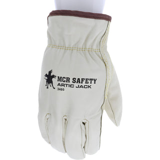 Medium Beige; Brown Pigskin Leather General Purpose Gloves - MCR Safety 3460M