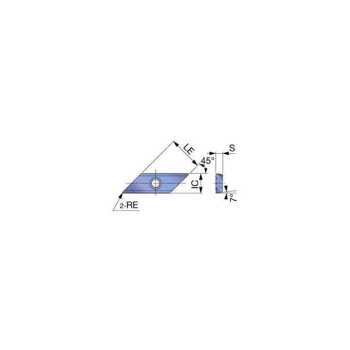 XCET310404ER AH120 Solid Carbide Insert, Grade AH120, TiAlN - Tungaloy 6849641