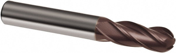 0.3937" 4-Flute Solid Carbide Ball End Mill, nano-A - Guhring 9067070100000
