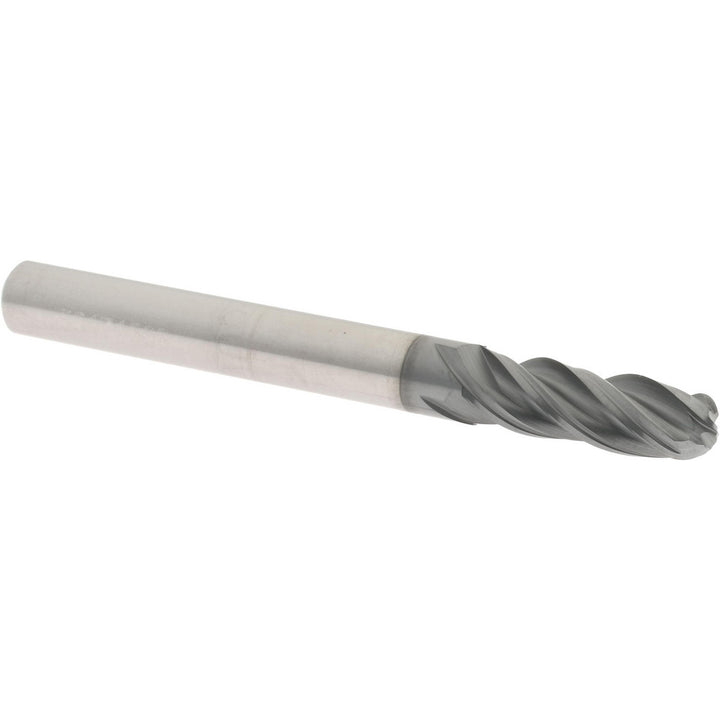 1/4" 4-Flute Solid Carbide Ball End Mill, nACRo - Accupro 95168553