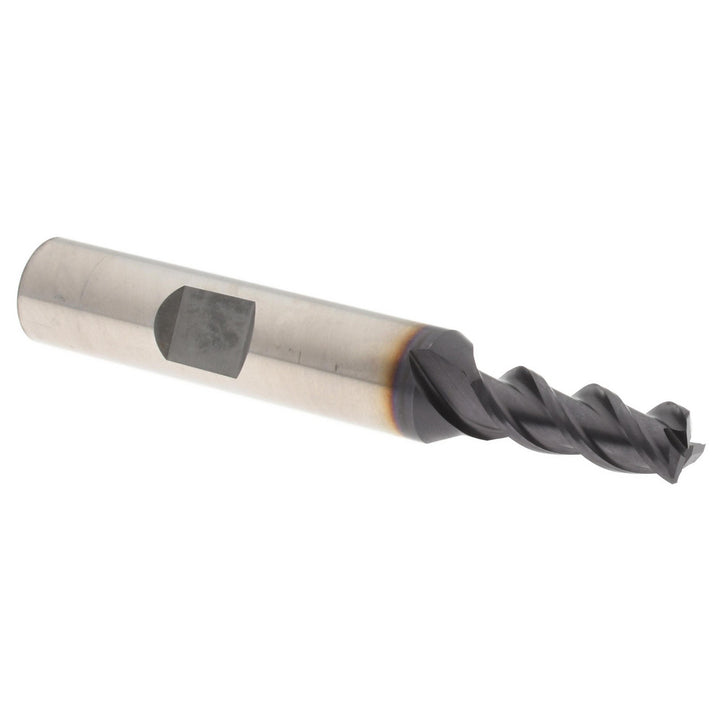 1/4" 3-Flute Powdered Metal Square End Mill, TiAlN - Accupro 39515