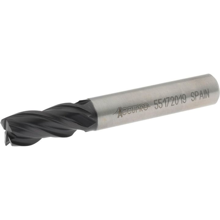3/8" 4-Flute Powdered Metal Square End Mill, TiAlN - Accupro 39436