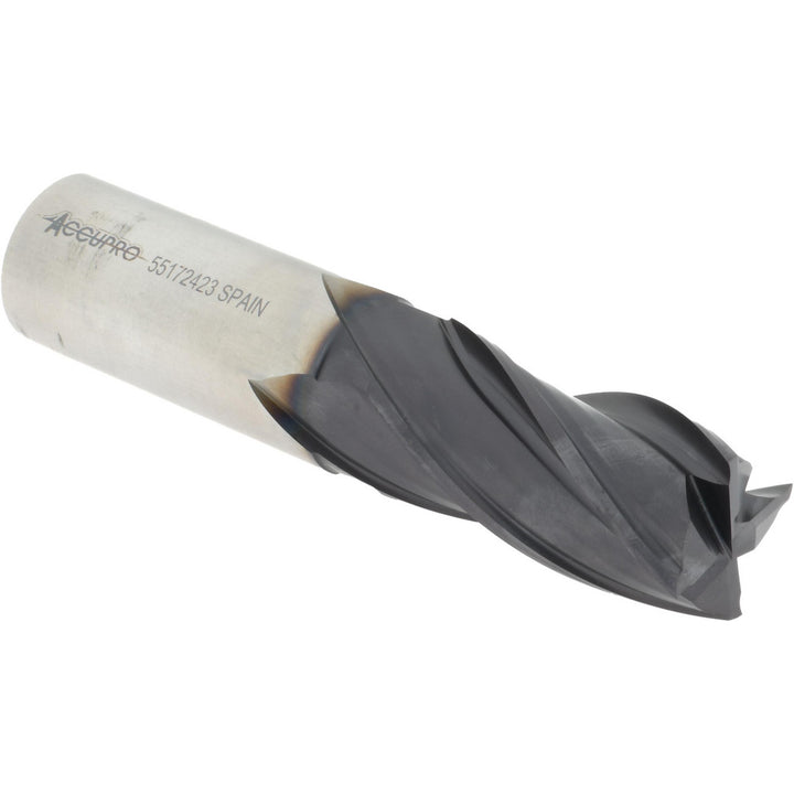1" 4-Flute Powdered Metal Square End Mill, TiAlN - Accupro 39476