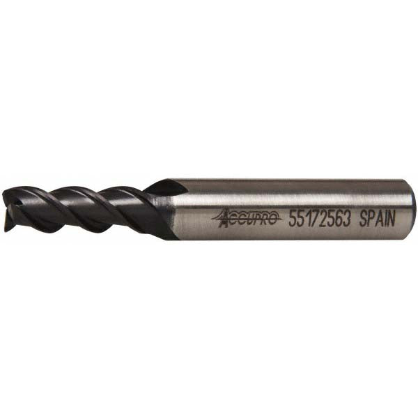 9/32" 3-Flute Powdered Metal Square End Mill, TiAlN - Accupro 39517