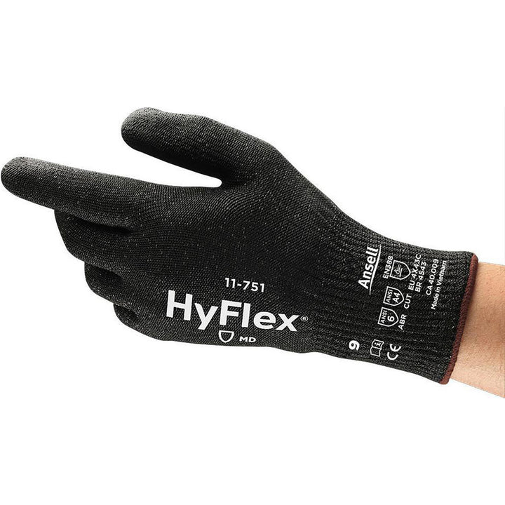 Small Black HPPE; Fiberglass; Nylon; Spandex Cut, Puncture & Abrasion-Resistant Gloves - Ansell 11751070