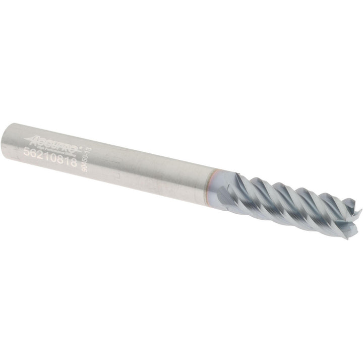 1/4" 5-Flute Solid Carbide Square End Mill, TiCN - Accupro 2500114
