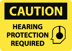 Caution - Hearing Protection Required Sign - AccuformNMC C514PB