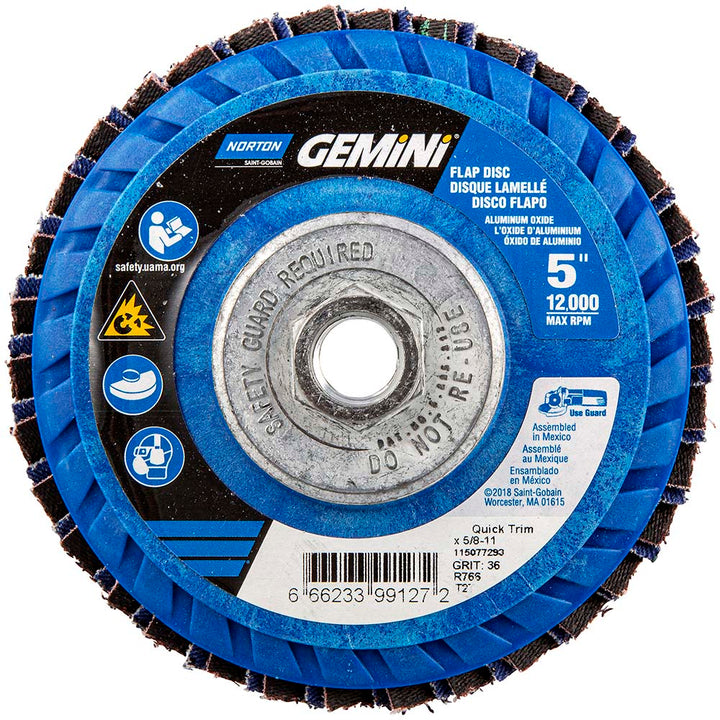 5" 36-Grit Zirconia Alumina Disc - Norton 66623399127