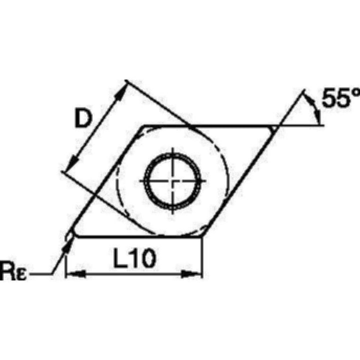 Diamond 3/8" IC Carbide Insert, Grade KCU10B, AlTiN - Kennametal 7093178