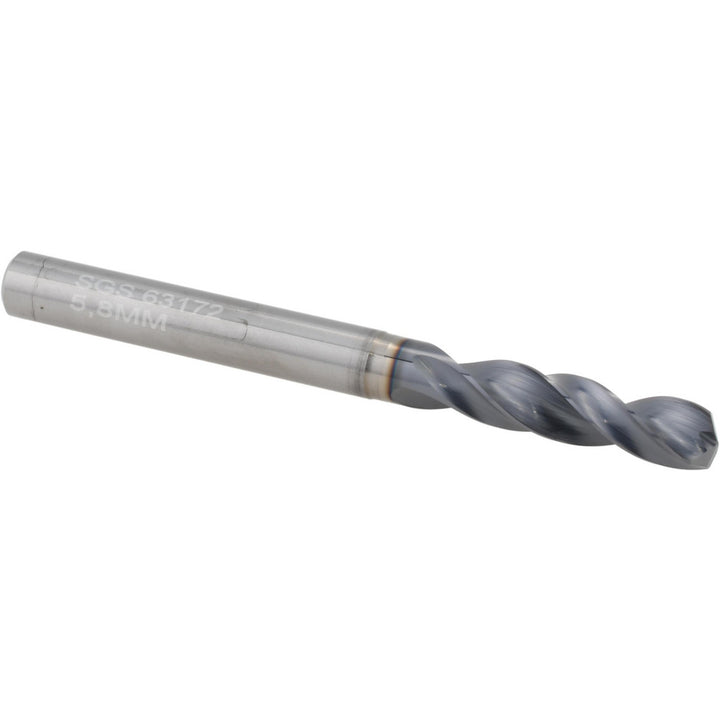 0.2283" Solid Carbide Screw Machine Drill Bit, AlTiN, 145° point - SGS 63172
