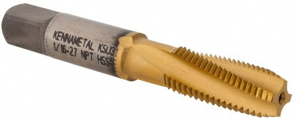 1/16-27 NPT High-Speed Steel Tap, TiN - Kennametal 5629792