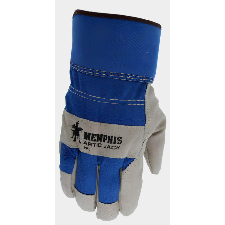 Large Beige; Blue; Brown Pigskin Leather General Purpose Gloves - MCR Safety 1955L