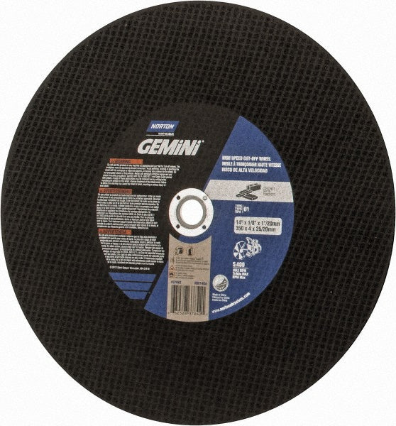 14 x 1/8" Aluminum Oxide Grinding & Cutoff Wheel - Norton 66252837842
