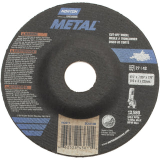 4-1/2 x 1/8" 24-Grit Aluminum Oxide Grinding & Cutoff Wheel - Norton 66252843611