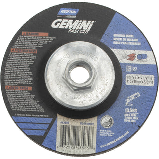 4-1/2 x 1/4" 24-Grit Aluminum Oxide Grinding & Cutoff Wheel - Norton 66252843585