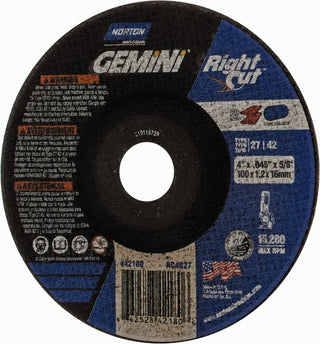 4" 46-Grit Aluminum Oxide Grinding & Cutoff Wheel - Norton 66252842180