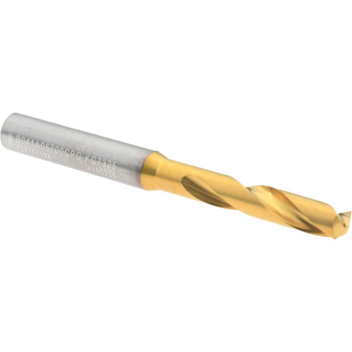 0.2638" Solid Carbide Stub Drill Bit, TiN, 140° point - Kennametal 4150236