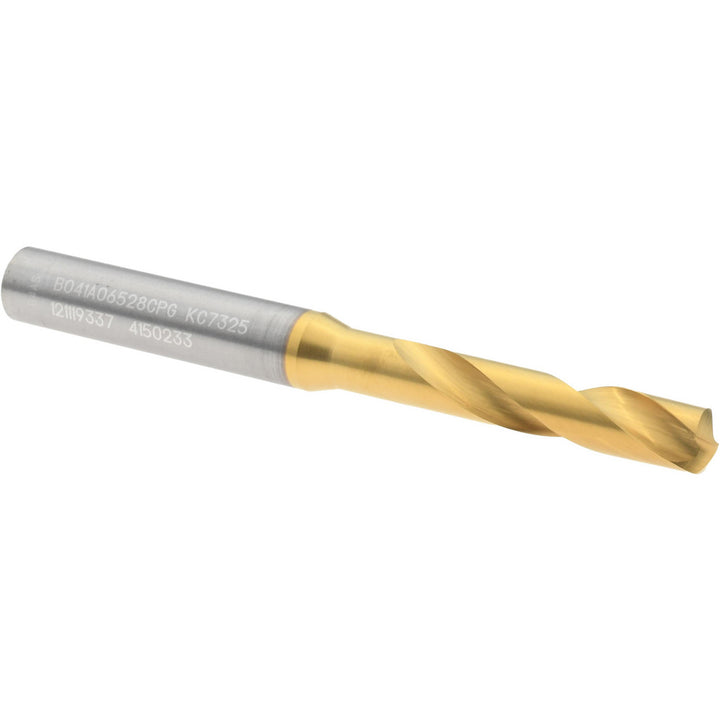 Letter F Solid Carbide Stub Drill Bit, TiN, 140° point - Kennametal 4150233