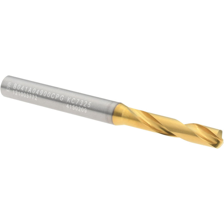 0.1929" Solid Carbide Stub Drill Bit, TiN, 140° point - Kennametal 4150209