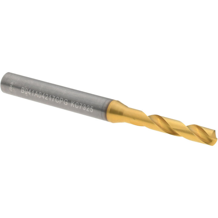 #19 Solid Carbide Stub Drill Bit, TiN, 140° point - Kennametal 4150198