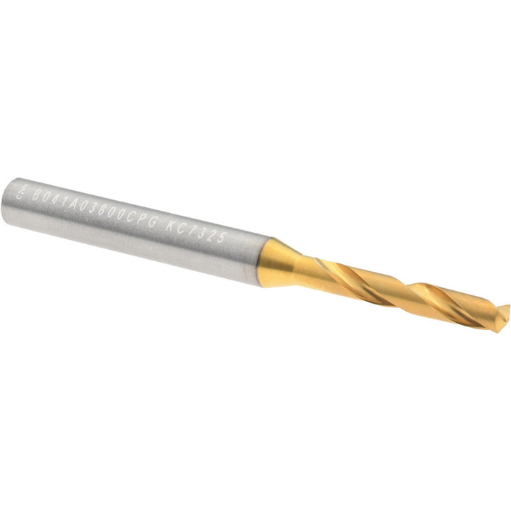 0.1496" Solid Carbide Stub Drill Bit, TiN, 140° point - Kennametal 4150190
