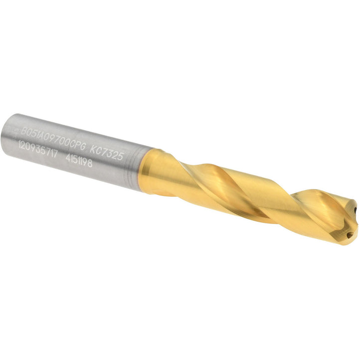 0.3819" Solid Carbide Stub Drill Bit, TiN, 140° point - Kennametal 4151198