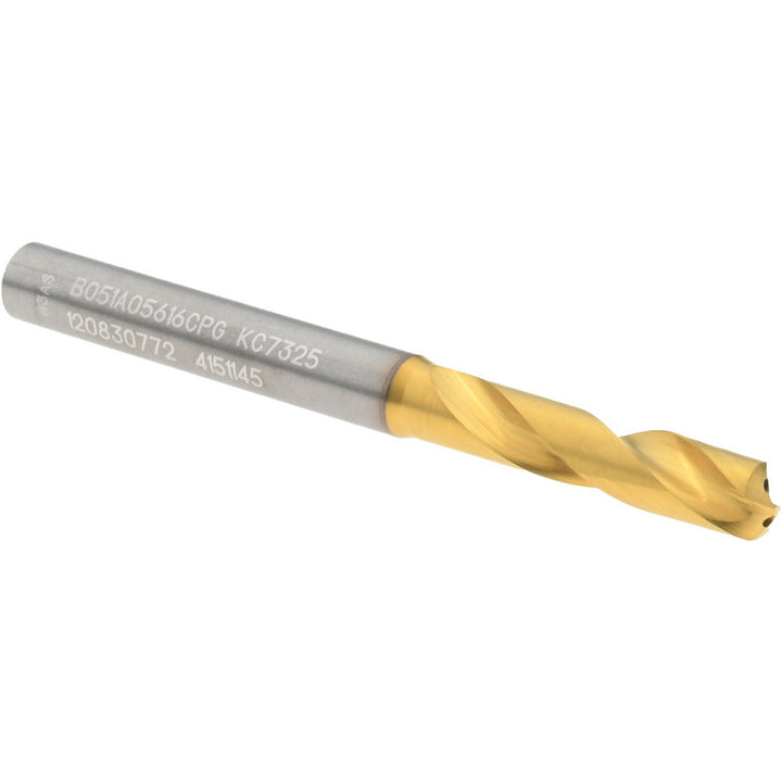 #2 Solid Carbide Stub Drill Bit, TiN, 140° point - Kennametal 4151145