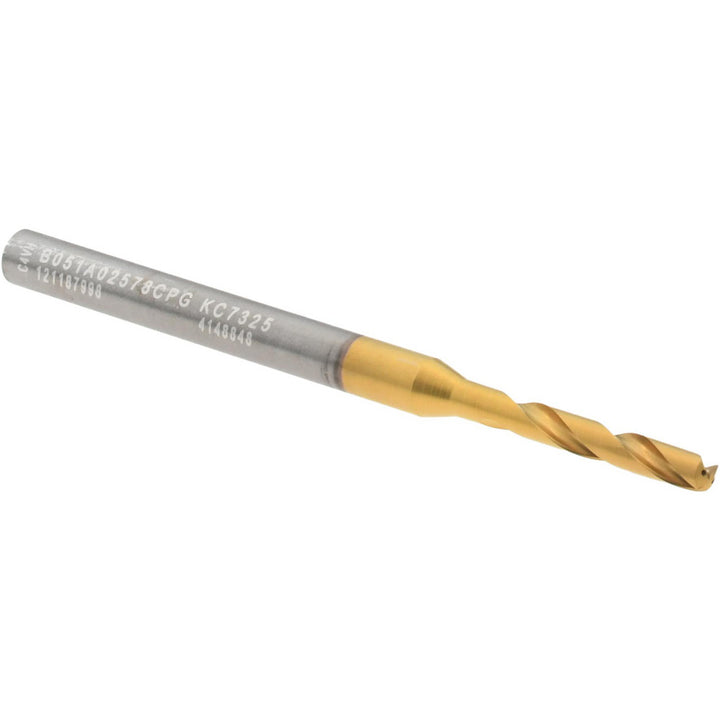 #38 Solid Carbide Stub Drill Bit, TiN, 140° point - Kennametal 4148848