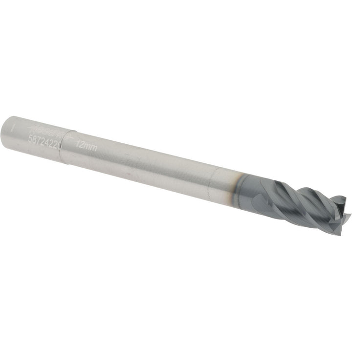 0.4724" 4-Flute Solid Carbide Square End Mill, AlTiN - Accupro 12177216