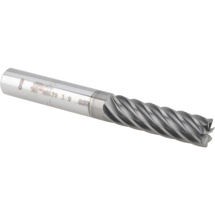 3/8" 7-Flute Solid Carbide Corner Radius End Mill, nACRo - Accupro 12180840