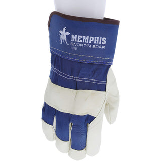 Large Beige; Blue; Brown Pigskin Leather General Purpose Gloves - MCR Safety 1925L