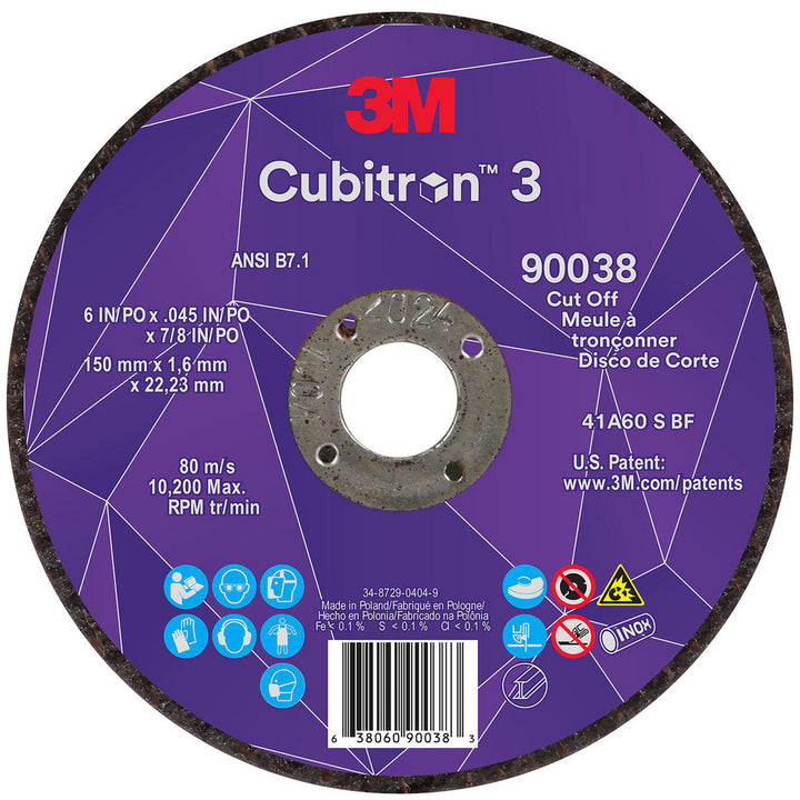 6" 60+-Grit Ceramic Grinding & Cutoff Wheel - 3M 7100313190