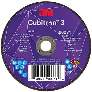 3" 60+-Grit Ceramic Grinding & Cutoff Wheel - 3M 7100303859