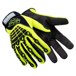 X-Large Black; Yellow Synthetic Leather Mechanic's Gloves - HexArmor. 4026-XL (10)