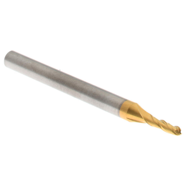 1/16" 3-Flute Solid Carbide Ball End Mill, TiN - Hertel E699924774