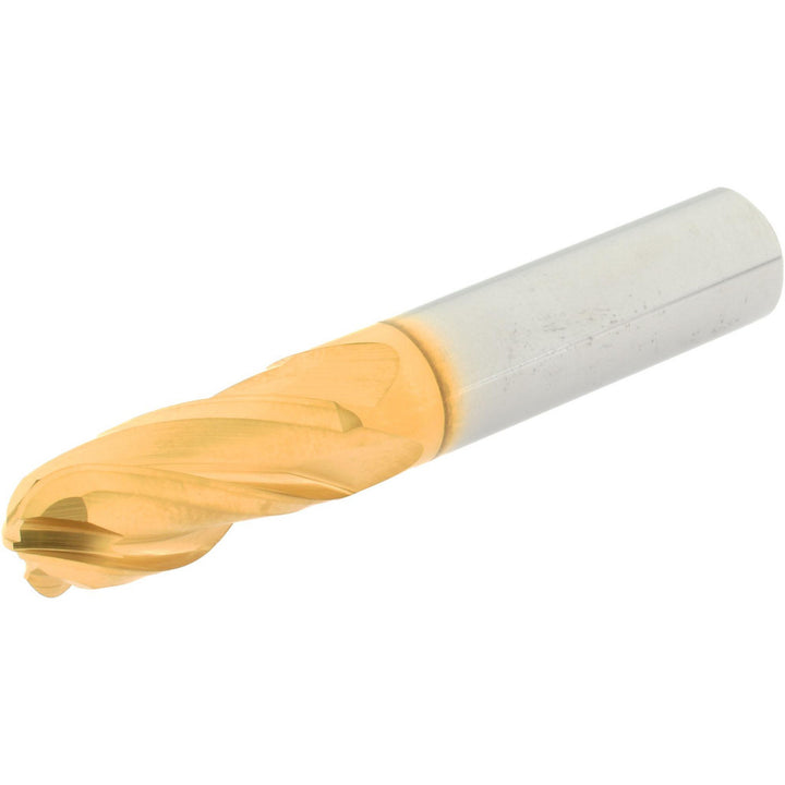 7/16" 4-Flute Solid Carbide Ball End Mill, TiN - Hertel E6250028